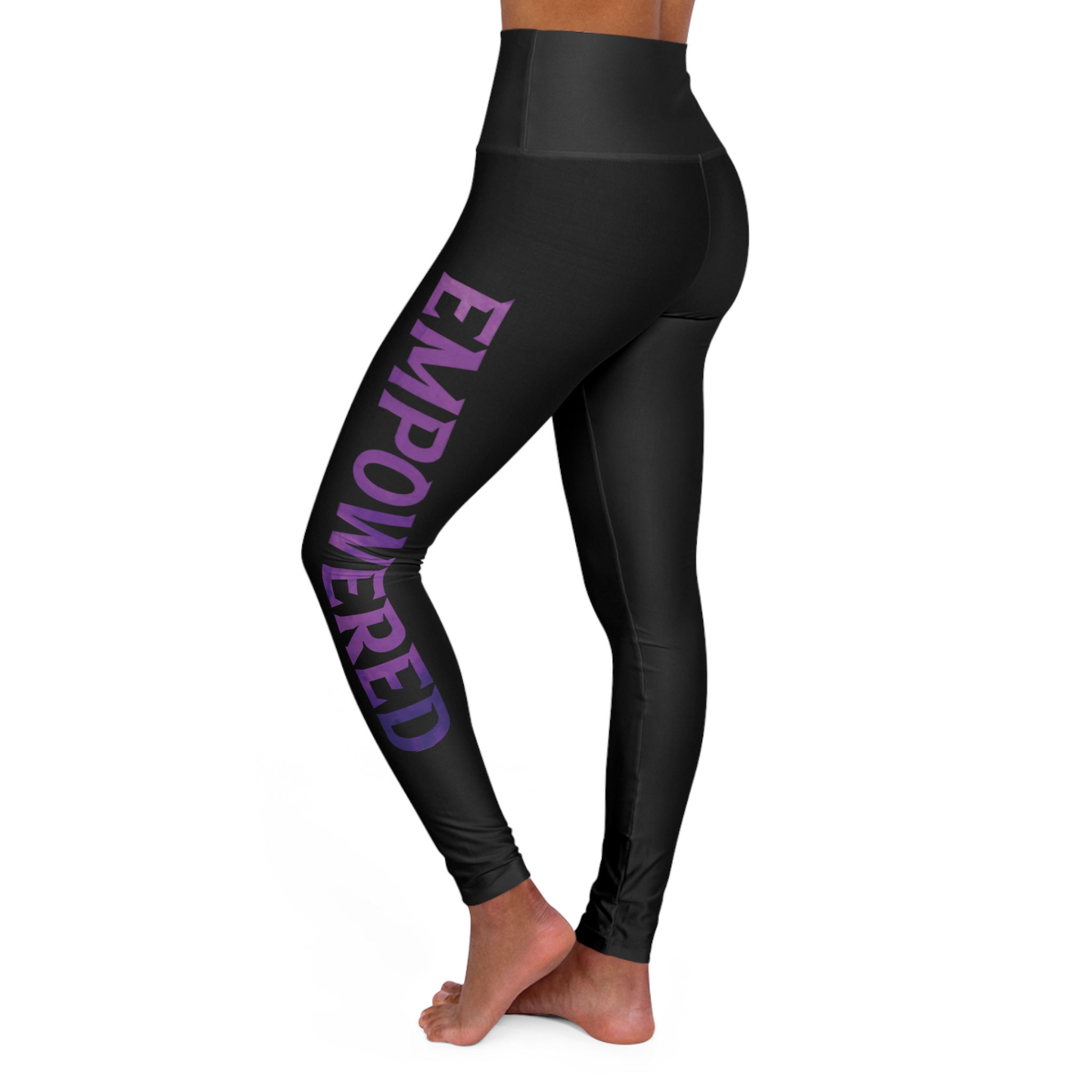 High Waisted Yoga Leggings with Inspirational Text - Perfect for Fitness and Everyday Wear - Image 4