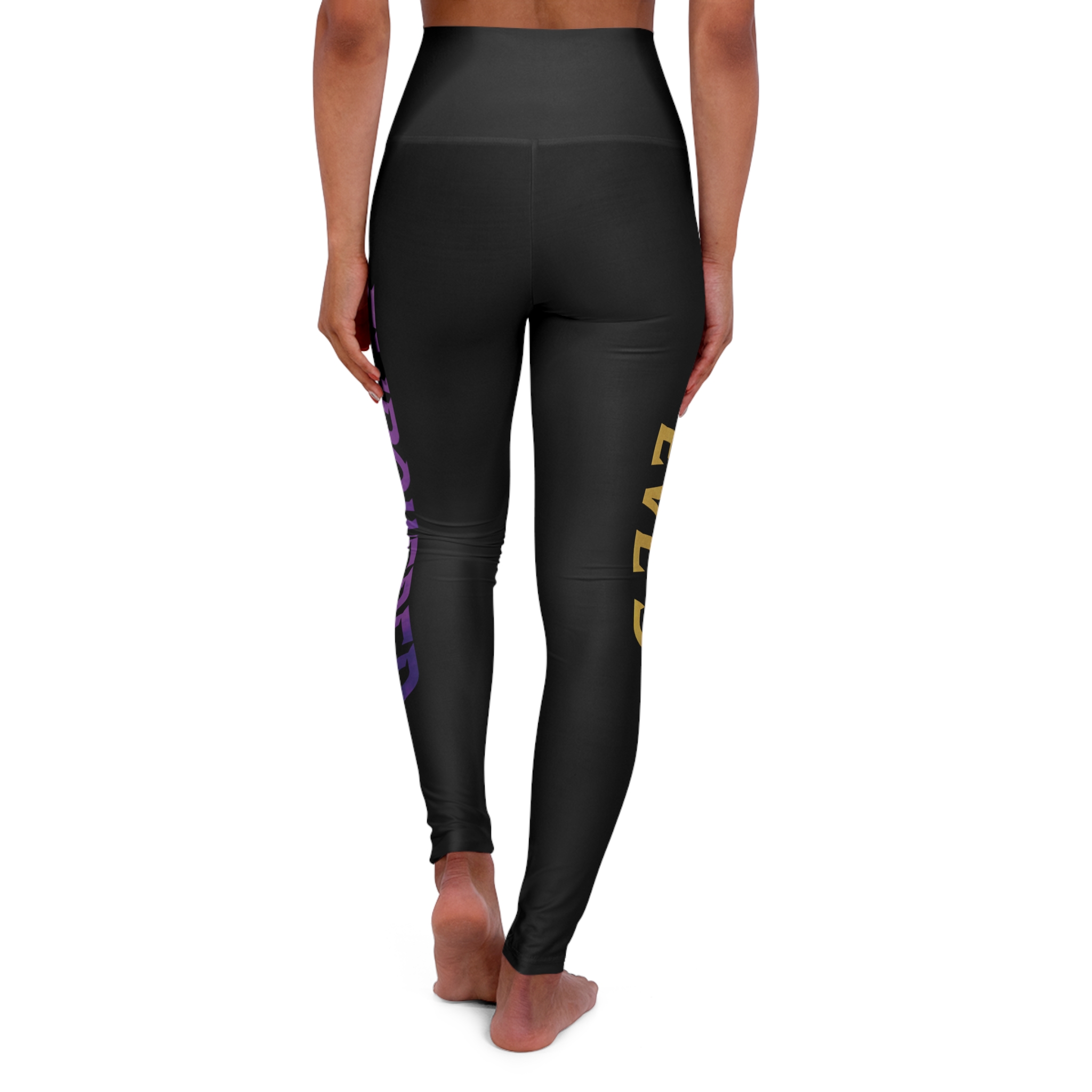 High Waisted Yoga Leggings with Inspirational Text - Perfect for Fitness and Everyday Wear - Image 2